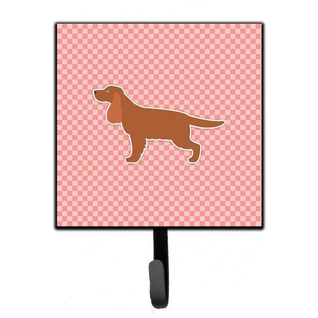 Carolines Treasures English Cocker Spaniel Checkerboard Pink Leash or Key Holder BB3612SH4